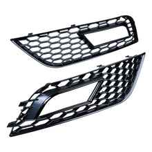 Front Lower Bumper Grille Fog Light Grill RS4 Style for 2013-2016 Audi A4 B8.5 Non-sline