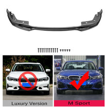 Carbon Fiber Look Front Bumper Lip Splitters For BMW 3 Series G20 M Sport 2019-2022