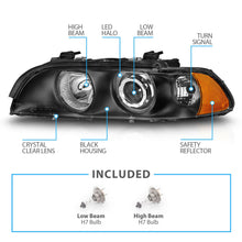 Black Dual Halo Projector Headlights For BMW E39 5-Series 528i/540i 1997-2003