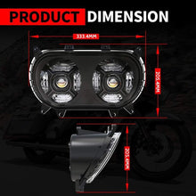 Black LED Headlight Headlamp Projector Hi/Lo Beam Fit for Road Glide 2015-2023