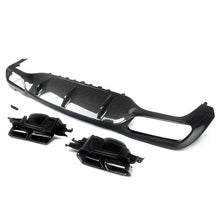 Carbon Look Diffuser w/ Black Tips for Mercedes W213 Sedan AMG 2017-2020