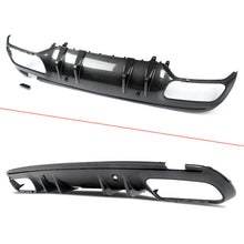 Carbon Look Rear Diffuser + Black Exhaust Tips For Mercedes W205 Sedan C300 C450 C43 AMG Pack 2015-2021