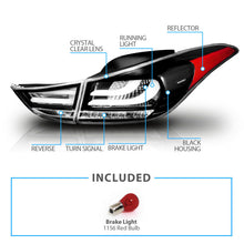 LED Black Tail lights For 2011-2013 Hyundai Elantra Sedan 4Dr