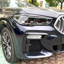 Headlight Eyelid Eyebrow Trim For BMW X5 G05 X6 G06 2019-2023 Carbon Look / Glossy Black