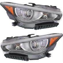 Pair L+R Headlight Lamp for Infiniti Q50 Sedan 2014-2017