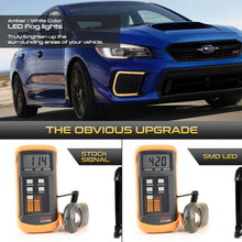 White+Amber Sequential LED DRL Turn Signal Fog Lights Cover Bezel For 2018-2021 Subaru WRX STi