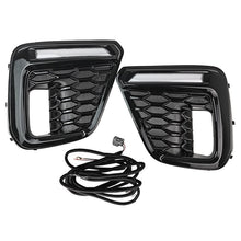 Glossy Black Front Upper Grille Grille & DRL Turn Signal Fog Lights for Subaru Forester 2019-2021