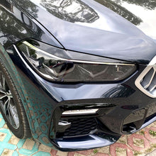 Headlight Eyelid Eyebrow Trim For BMW X5 G05 X6 G06 2019-2023 Carbon Look / Glossy Black