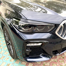 Headlight Eyelid Eyebrow Trim For BMW X5 G05 X6 G06 2019-2023 Carbon Look / Glossy Black