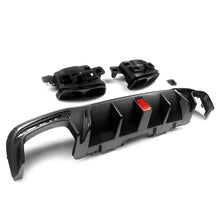 Carbon Style Rear Diffuser Exhaust Tips for Mercedes GLE W166 X166 GLE43 AMG 2015-2018