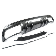 Carbon Look Rear Diffuser + Black Exhaust Tips For Mercedes W205 Sedan C300 C450 C43 AMG Pack 2015-2021