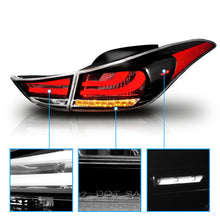LED Black Tail lights For 2011-2013 Hyundai Elantra Sedan 4Dr