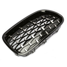 Gloss Black + Silver Diamond Front Kidney Grill for BMW 5-Series F10 Sedan 528i 535i 550i 2010-2016