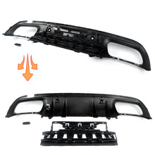 Carbon Look Rear Diffuser + Black Exhaust Tips For Mercedes W205 Sedan C300 C450 C43 AMG Pack 2015-2021