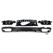 Carbon Look Diffuser w/ Black Tips for Mercedes W213 Sedan AMG 2017-2020