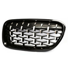 Gloss Black + Silver Diamond Front Kidney Grill for BMW 5-Series F10 Sedan 528i 535i 550i 2010-2016