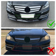 3pcs Gloss Black Front Splitter Lip For 2008-2014 Mercedes C-Class W204 AMG Bumper