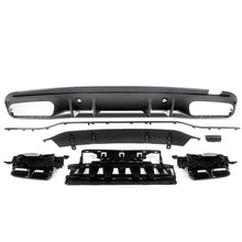 Carbon Look Rear Diffuser + Black Exhaust Tips For Mercedes W205 Sedan C300 C450 C43 AMG Pack 2015-2021