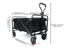 Utility Wagon Cart Trolley Handcart Foldable Black for Beach & Camping & Picnic cp11