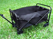 Utility Wagon Cart Trolley Handcart Foldable Black for Beach & Camping & Picnic cp11