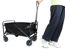 Utility Wagon Cart Trolley Handcart Foldable Black for Beach & Camping & Picnic cp11