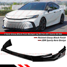 Gloss Black 3-Piece Front Bumper Lip Splitter For 2025-2026+ Toyota Camry SE XSE