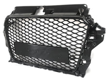 For 2014-2016 Audi A3 8V RS3 Style Front Grille (Gloss Black Frame + Honeycomb)