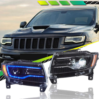 VLAND LED Headlights Assembly Start-Light DRL for Jeep Cherokee 2011-2013