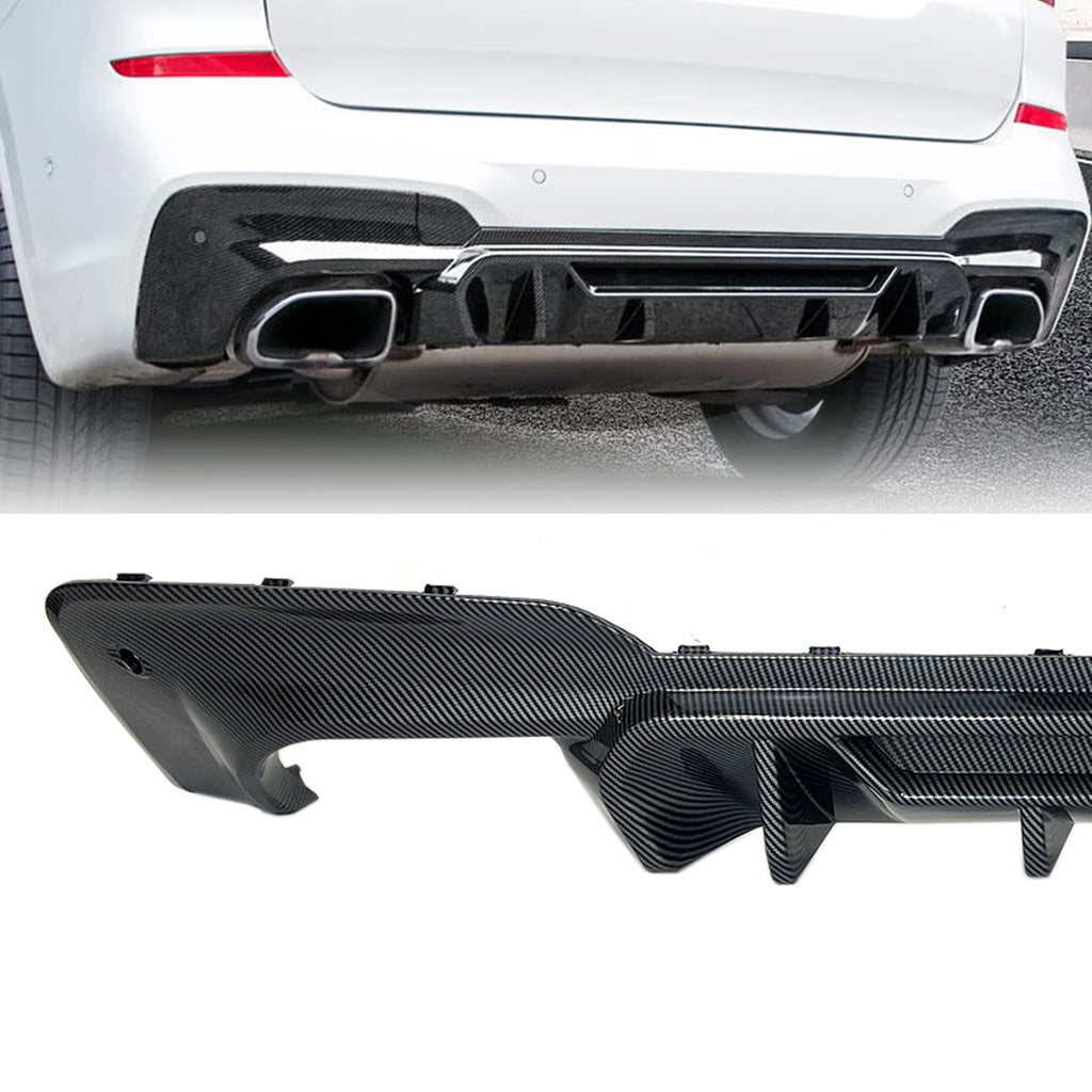 Carbon Style Rear Diffuser - For BMW X3 G01 M40i M-Sport Bumper 2019 ...