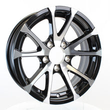 15" X 6" Aluminum Trailer Wheel 15Inch Rim Black and Machined 5 Lug