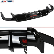 Rear Bumper Diffuser for 2018-2024 Toyota Camry SE XSE Glossy Black W/ LED Light