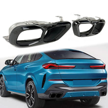 Pair Exhaust Tips Gloss Black for BMW X5 G05 X6 G06 X7 G07 M Sport 2019-2026