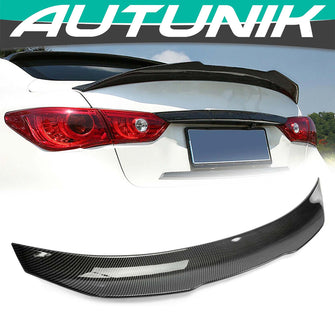 Carbon Fiber Look Rear Trunk Spoiler PSM Style For Infiniti Q50 2014-2024