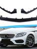 Black Front Lip Splitter Molding Trims For Mercedes W205 C205 C300 C450 C43 AMG 2015-2018