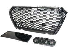 Carbon Fiber Look Honeycomb Front Bumper Grille for Audi A4 S4 B9 2017-2019 RS4 Style