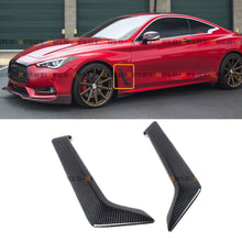 Real Carbon Fiber Front Bumper Fender Side Vent Garnish Trims for Infiniti Q60 Coupe 2017-2022