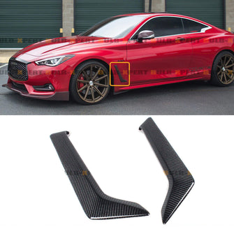 Real Carbon Fiber Front Bumper Fender Side Vent Garnish Trims for Infiniti Q60 Coupe 2017-2022