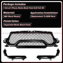 For 2021-2024 RAM 1500 TRX Emblemless Matte Black Front Upper Grille w/ LED DRL Light Bar