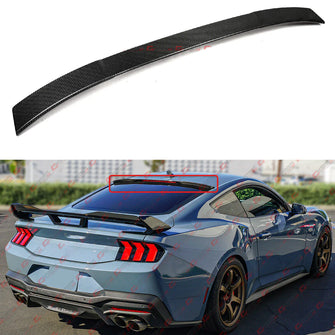 Carbon Fiber Rear Window Roof Spoiler Wing For 2024-2025 Ford Mustang S650 2-Door Coupe