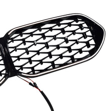 For 2021-2024 BMW 2 Series 4-Door F44 Front LED Grille Bumper Grill Diamond Style Gloss Black Kidney Grill