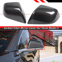 For 2017-2025 Tesla Model 3 Direct Add-on Real Carbon Fiber Side Mirror Covers Cap