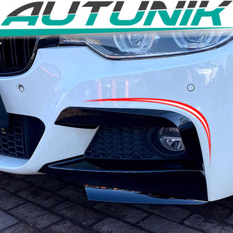 Glossy Black Front Bumper Splitter Canards for BMW 3 Series F30 F31 M Sport 2013-2018 pz110