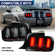 Smoked LED Tail Lights For 2005-2009 Ford Mustang Rear Brake Lamps w/ Sequential Signal