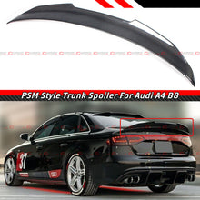 FOR 2008-2012 AUDI A4 B8 PSM STYLE HIGHKICK DUCKBILL CARBON FIBER TRUNK SPOILER WING