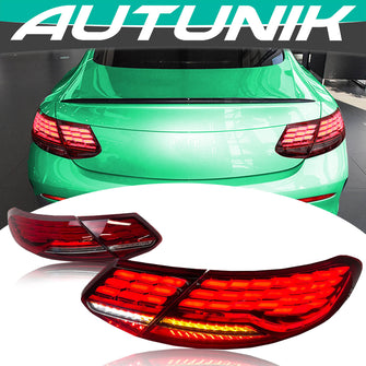 Full LED Tail Lights With Animation Sequential for Mercedes C-Class A205 C205 2015-2023