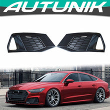 Front Bumper Fog Light Grille Cover Black For AUDI A7 C8 Sportback 2019-2024