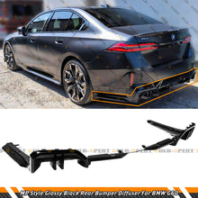 For 2024-2025 BMW G60 530i i5 M Sport MP Style Gloss Black Rear Bumper Diffuser Kit