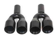 Staggered Black Quad 4.5" Out 3" In 304 Stainless Steel Exhaust Tips Dual Wall