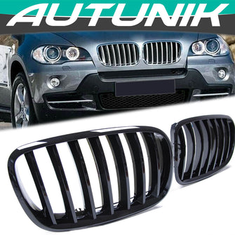 Gloss Black Front Kidney Grille for BMW E70 X5 E71 X6 2007-2013
