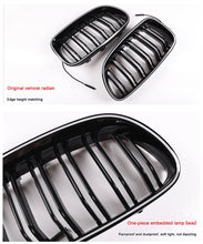 For 2010-2016 BMW 5 Series F10 F11 Front LED Kidney Grille Bumper Upper Grill Gloss Black